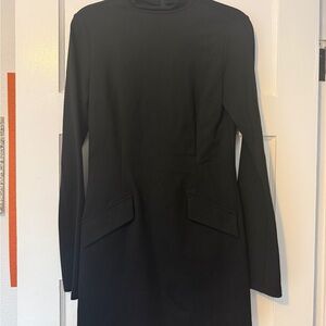 Reformation Black Long Sleeve Atlas Mini Dress